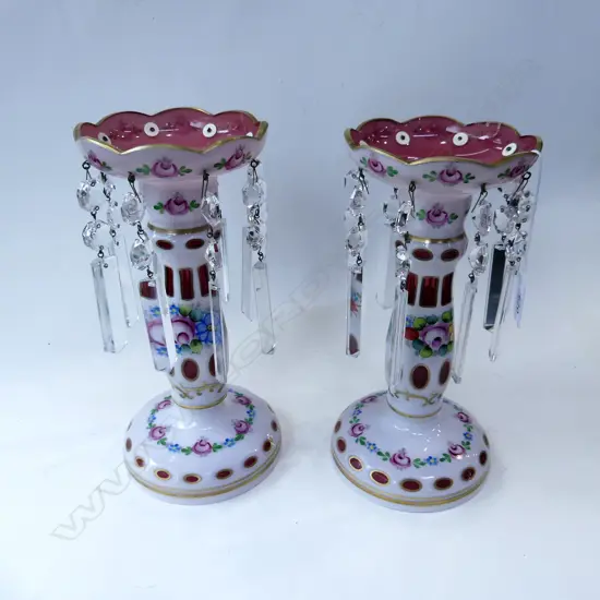 PR VENETIAN GLASS LUSTRES - IN WONDERFUL CONDITION  H  255MM
