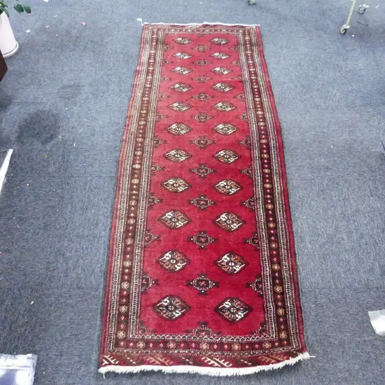 HAND KNOTTED ALL WOOL RUNNER 2180x790mm