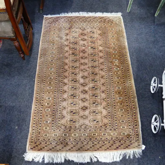 HAND KNOTTED WOOL PILE RUG - BROWN TONES 1550x980mm