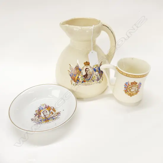 EDW VIII CORONATION LGE JUG & BOWL + GEORGE VI MUG