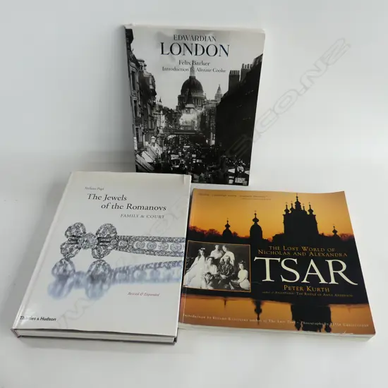 3 BOOKS; EDWARDIAN LONDON, TSAR & JEWELS OF THE ROMANOVS + CARD TRICKS MAGAZINE