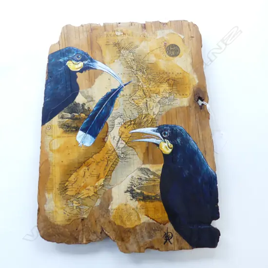 HELEN PARSONS 'HUIA' MIXED MEDIA ON BOARD 2012 390x280mm