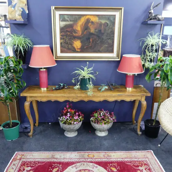 LONG FRENCH STYLE CONSOLE TABLE PARQUET TOP 1950x450x750mm