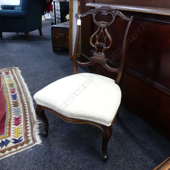 EDWARDIAN CHIPPENDALE NURSING CHAIR
