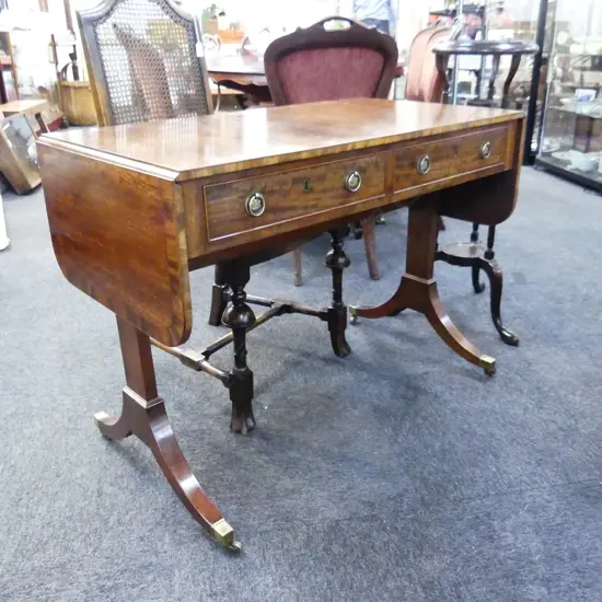 EARLY 20thC MAHOGANY REGENCY STYLE SOFA TABLE 940x525x700mm 