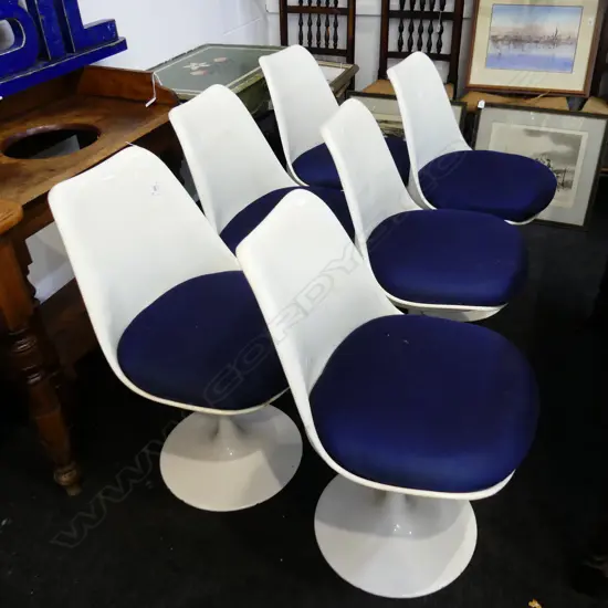 6 RETRO ITALIAN TULIP CHAIRS BY RUDI BONZANINI c.1970 (attn req.)