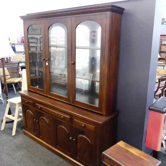 LG 3 DOOR HUTCH / GLAZED CABINET 1800x440x2150mm