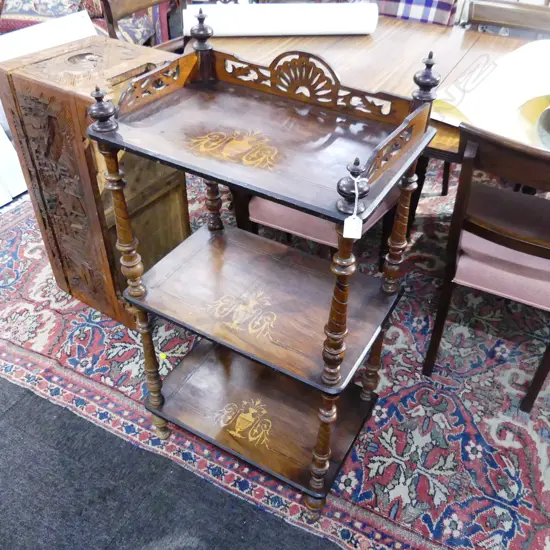 VICTORIAN INLAID WHAT NOT 530x350x1050mm