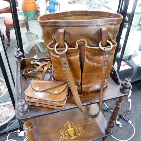 2 NZ LEATHER BAGS; L. W. McKECHNIE TOTE, 'BEELINE' SHOULDER BAG