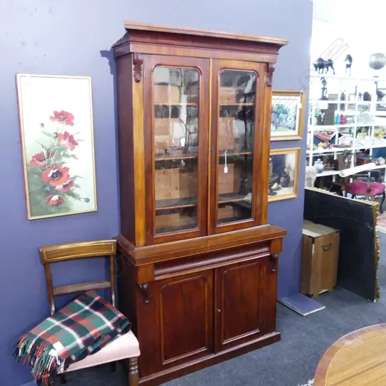 VICTORIAN BOOKCASE CHIFFONIER, REPAIR TO TOP,  1050 x 410 x 2030mm