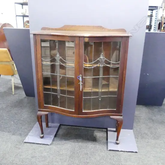 GLAZED DECO OAK CHINA CABINET 900x330x1200mm