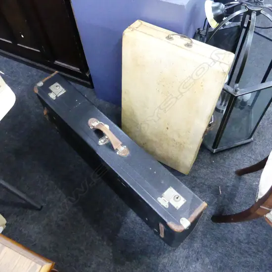 2 VINTAGE CASES; VELLUM & TRAVEL CASE W.920mm