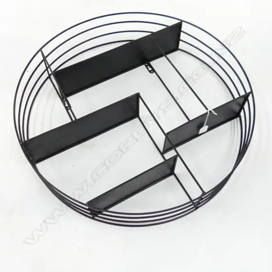 BLACK METAL CIRCULAR WALL SHELF 600mm dia