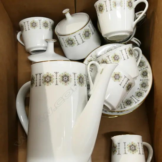 BOX RJC PORCELAIN 'GALA' PART COFFEE SET INCL COFFEE POT
