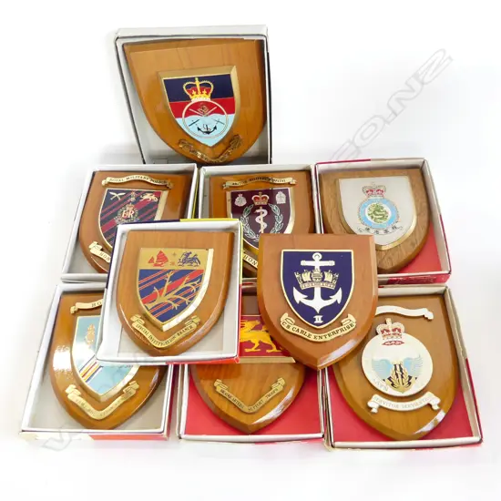 9 ASST. HONG KONG MILITARY PRE 1997 HERALDIC SHIELDS, ALL BOXED H.180mm