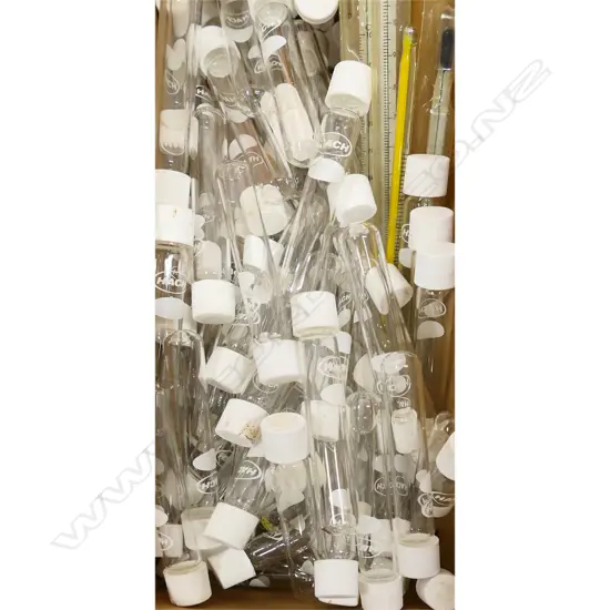 BOX LOT PYREX CHEMISTRY TEST TUBES ETC