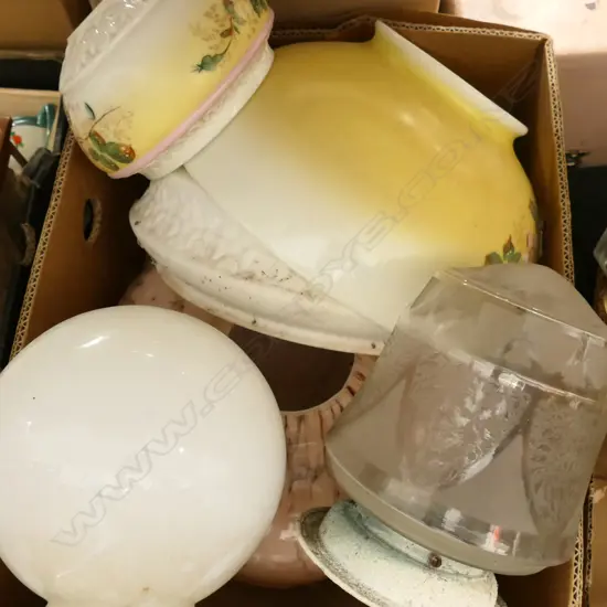 BOX LOT ASST. VINTAGE LIGHT FITTINGS