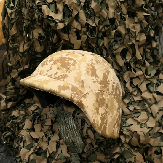 BOX LOT ARMY CAMO HELMET & NET