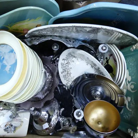 BOX LOT ASST. BALLET RELATED; PLACEMATS, COMPORTS ETC