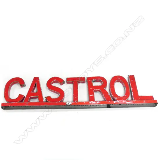 RED METAL SIGN 'CASTROL' 350x1510mm