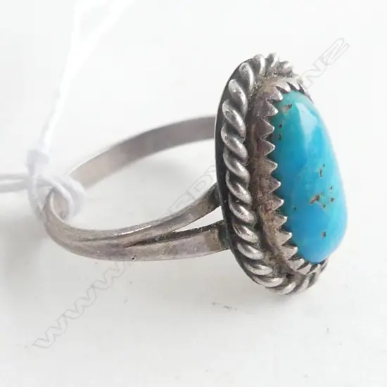 USA  ARIZONA TURQUOISE & SILVER RING SIZE M