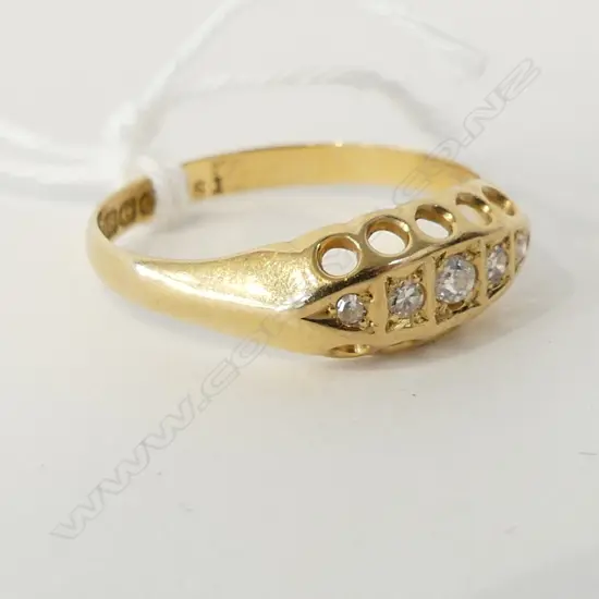 18CT DIAMOND DRESS RING B'HAM 1904 2 GRAMS SIZE P 1/2