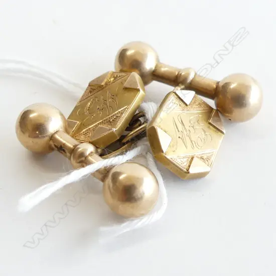 PAIR 15CT GOLD CUFF LINKS 4gm