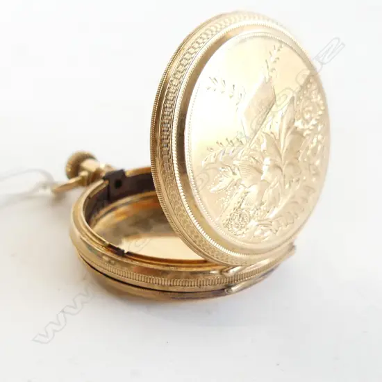 14K GOLD POCKET WATCH CASE 25gms no movement. steel spring to case