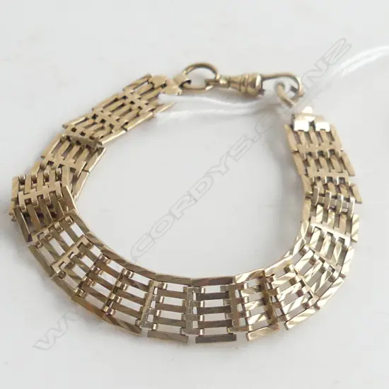 9CT VINTAGE GATE LINK TYPE BRACELET 13.58gm