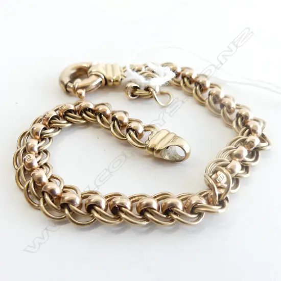 9CT GOLD CHAIN BRACELET (EXTRA LINK) 21gm