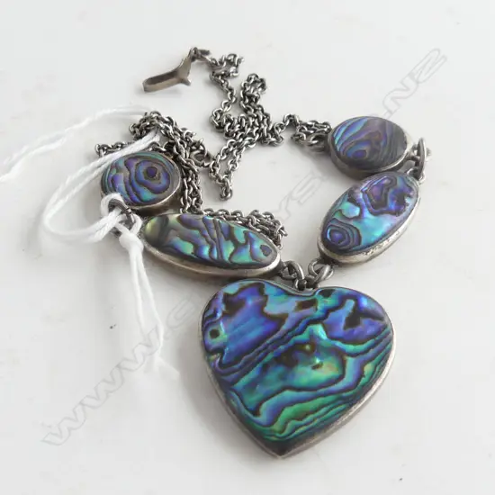 VINTAGE SILVER & PAUA NECKLACE