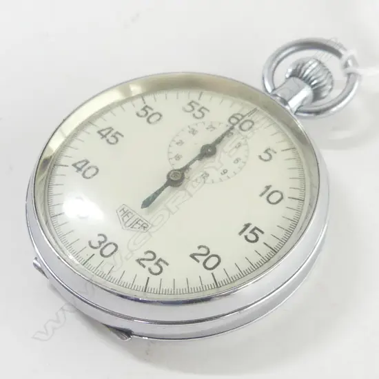 VINTAGE HEUER NICKLE POCKET STOPWATCH
