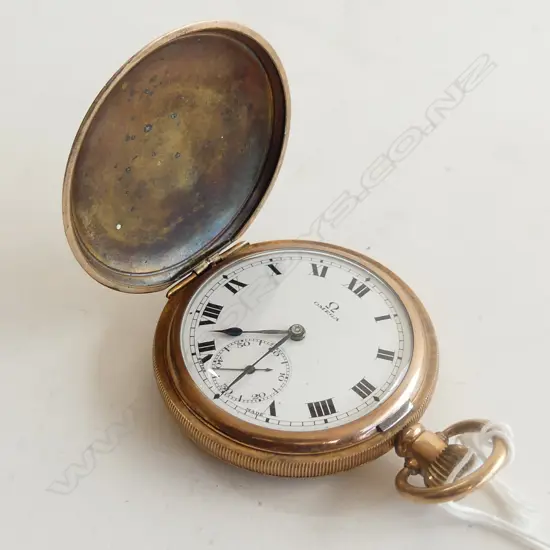 GENTS OMEGA G/PLATE HUNTER POCKET WATCH running