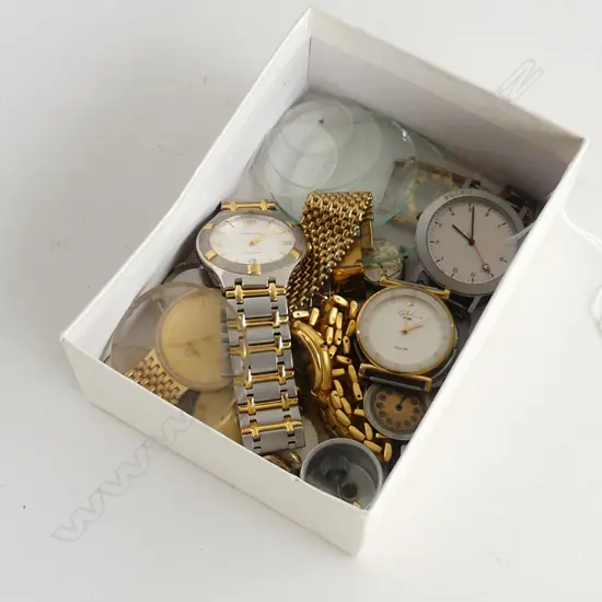 BOX ASST OLD WATCH PIECES 