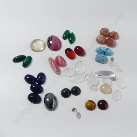 ASST. SEMI PRECIOUS GEMSTONE CABOCHONS, MOONSTONES ETC