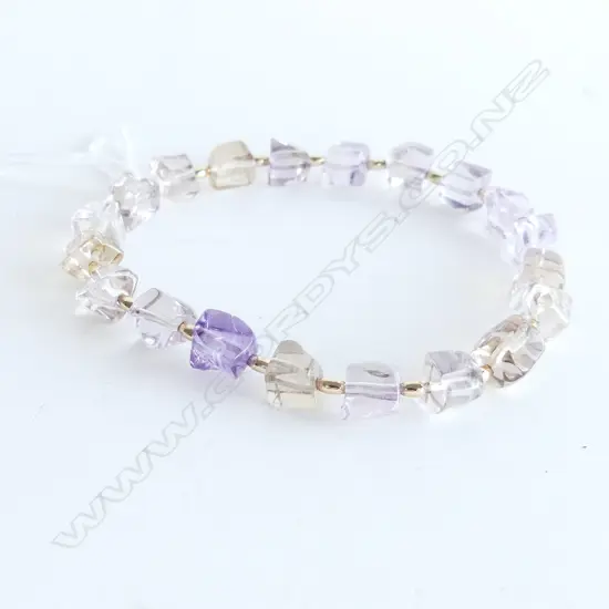 3 COLOURED STONE BRACELET INCL. AMETHYST
