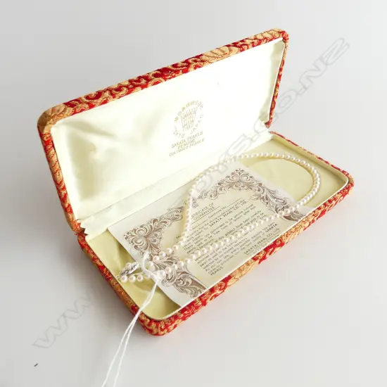 SAKATA PEARL NECKLACE, BOXED L.380mm