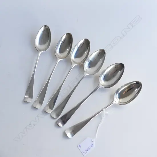 6 STG SILVER TABLE SPOONS CONTINENTAL MARKS 328 GRAMS 