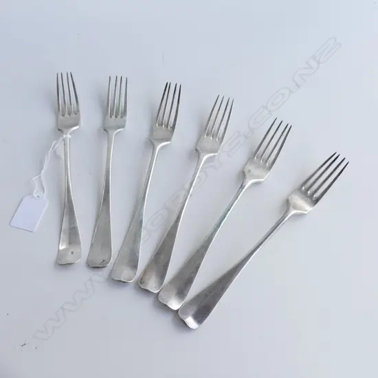 6 STG SILVER FORKS CONTINENTAL MARKS 318 GRAMS