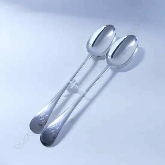 PR QUALITY VINTAGE LG SILVER PLATE SERVING SPOONS & LADLE  - ALL ENGRAVED WITH 'G' 