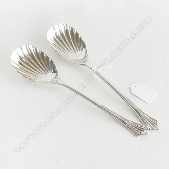 PR STG SILVER SERVING SPOONS, LONDON 1902 119 GRAMS
