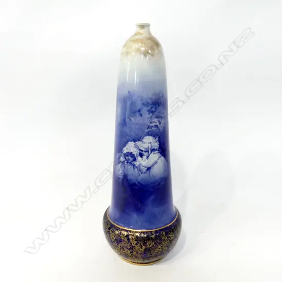 ROYAL DOULTON BLUE CHILDREN VASE H.360mm WITH REPAIR