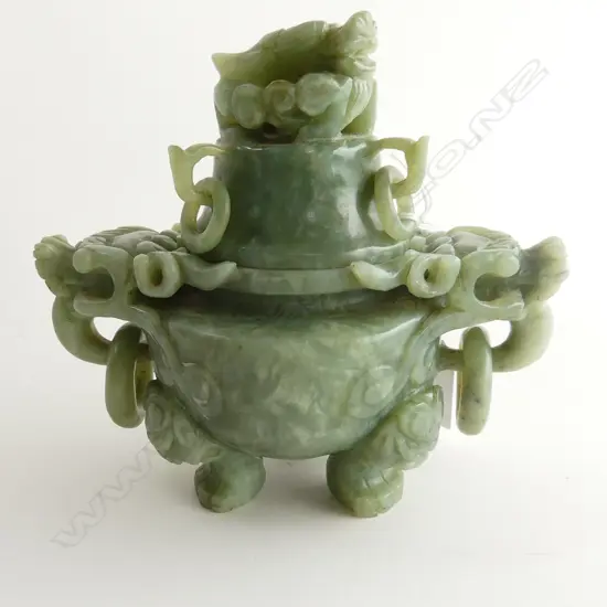 ORIENTAL CRYSTAPHASE SENSOR w. DRAGON HEADS & CAPTURED HANDLES H.150mm
