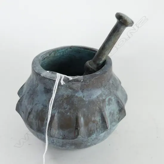 BRONZE OTTOMAN MORTAN & PESTLE 