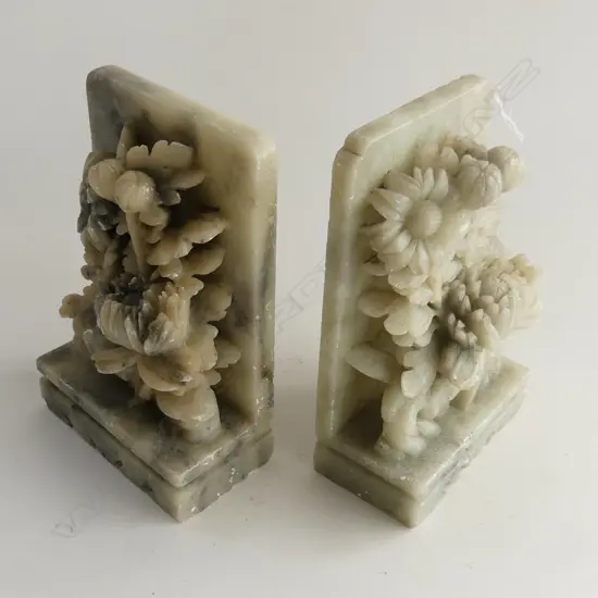 PR CARVED ALABASTER BOOKENDS H.180mm