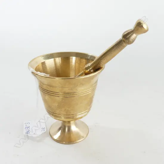 BRASS MIDDLE EASTERN MORTAR & PESTLE H. 82MM
