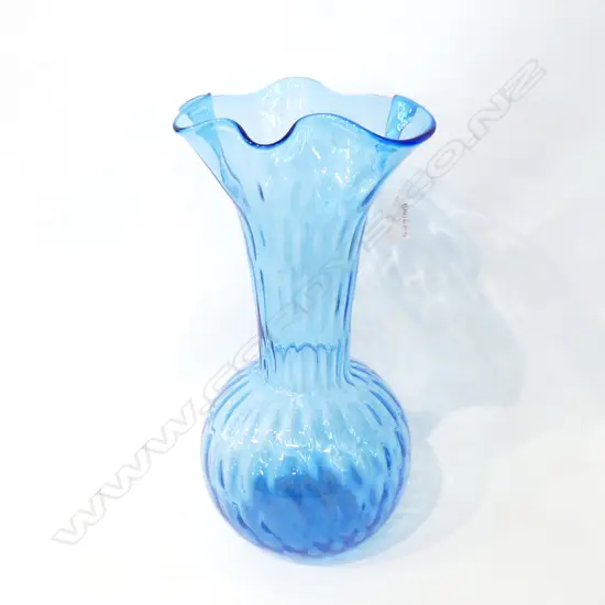 LG BLUE ITALIAN EMPOLI GLASS VASE H. 375MM