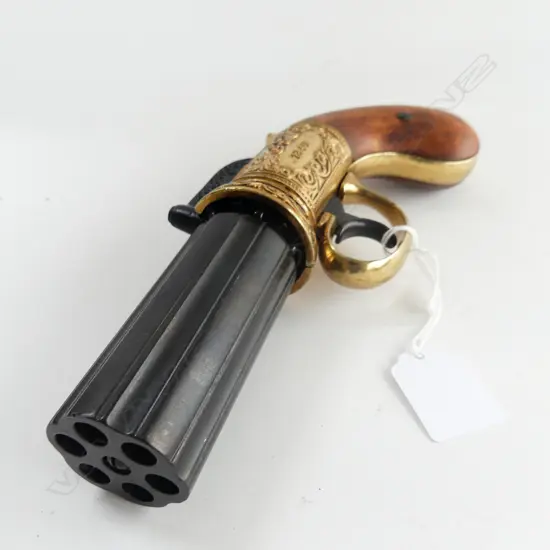 QUALITY REPLICA PEPPER POT PISTOL PISTOL 6 SHOT L.215mm marked London 1840