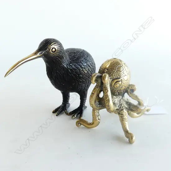 SMALL BRONZE KIWI + OCTOPUS H.80mm