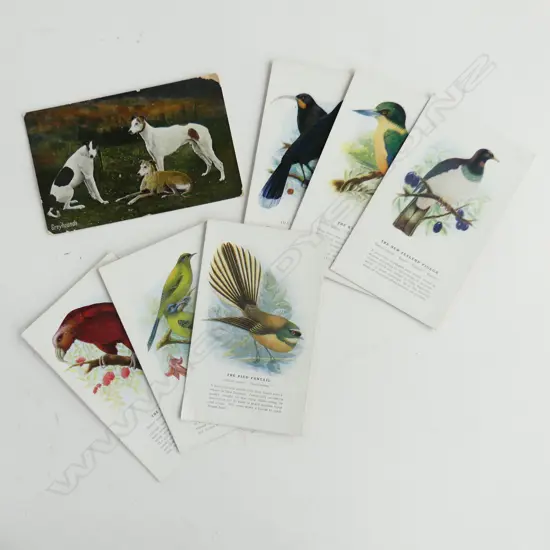 6 OLD NZ POSTCARDS + DOG . HUIA + FANTAIL + 